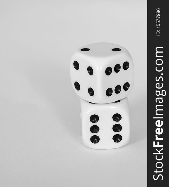 Isolated Dice on top of each other. Isolated Dice on top of each other.