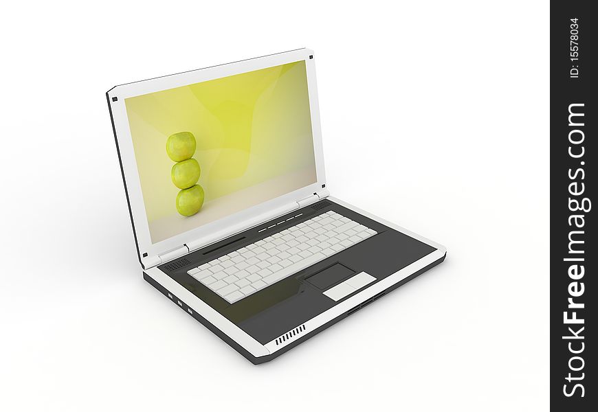 Modern laptop isolated on a white. Modern laptop isolated on a white
