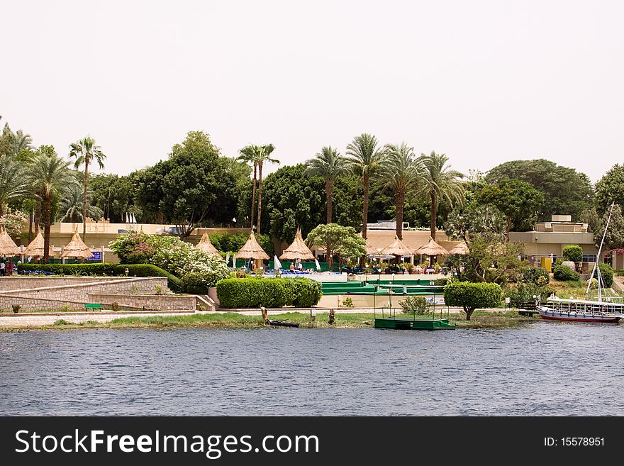 Spectacular view of the bank of the river nile in egypt. Spectacular view of the bank of the river nile in egypt