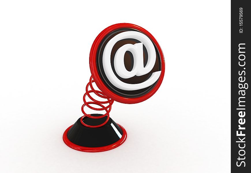3d email symbol spring sign isolated