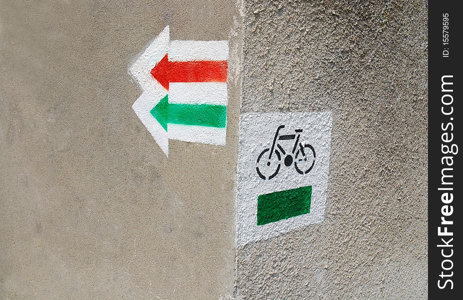 Bike sign on the wall