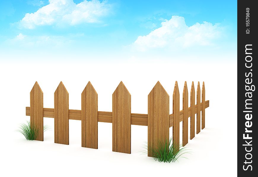 3d wooden fence