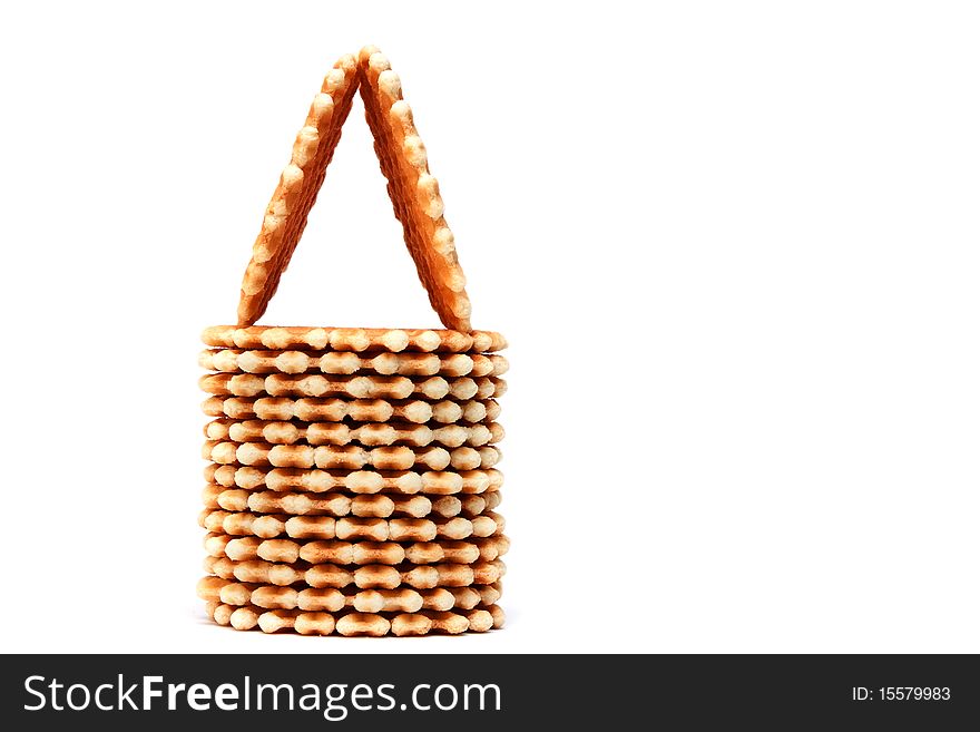 Wafer biscuits isolated on a white background.