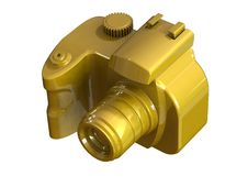 3d Render Of DSLR Gold Camera Royalty Free Stock Photos 3d Render Of DSLR Gold Camera Royalty Free Stock Photos