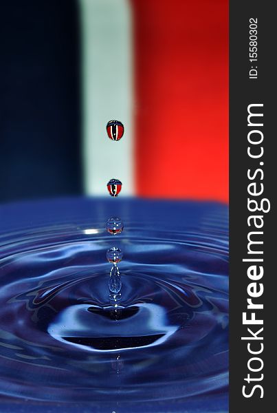 Drop of water with the norwegian flag on it. Drop of water with the norwegian flag on it