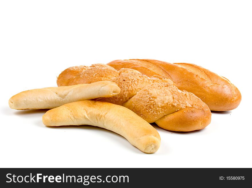 Fresh bread isolated on a white background