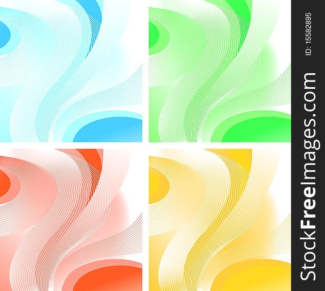 4 different color line background vector