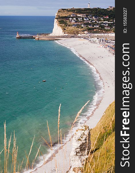 North sea and french coastline at Fecamp town. North sea and french coastline at Fecamp town