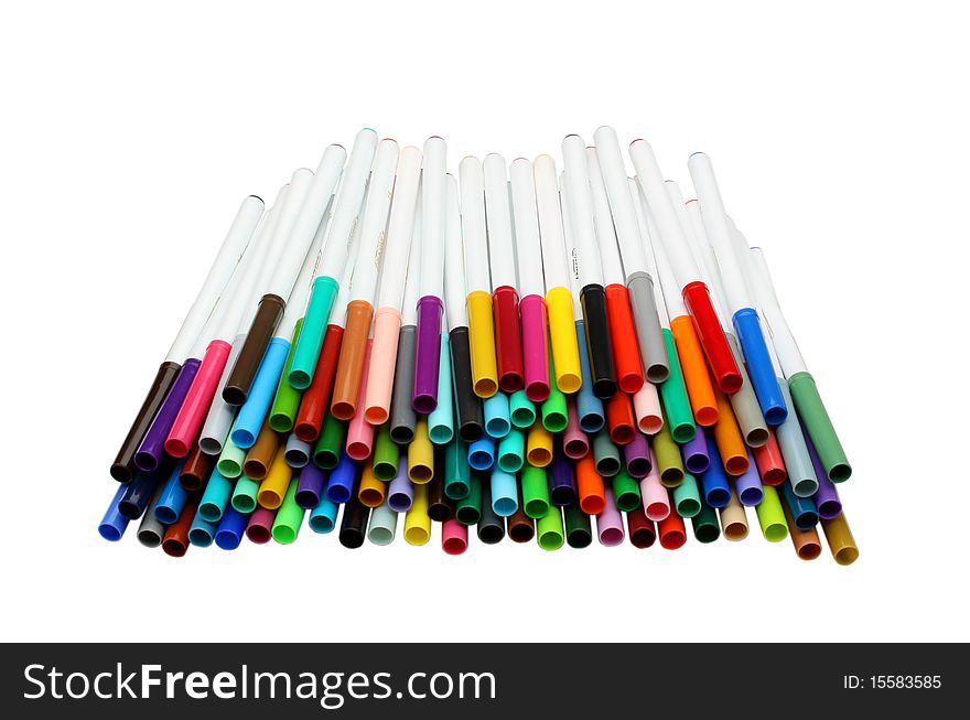 Markers isolated on a white background