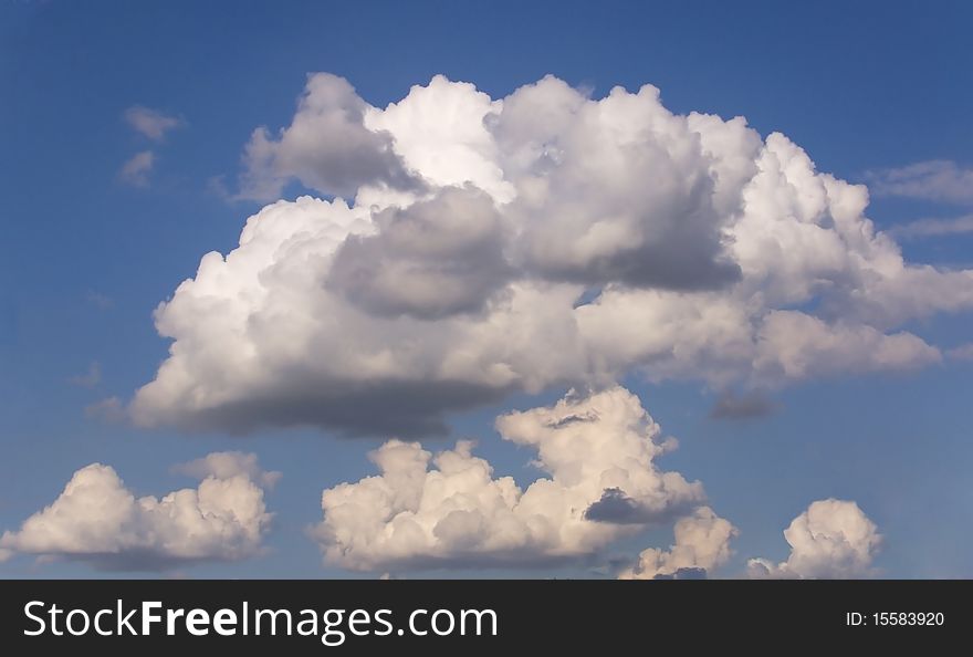 Beautiful blue sky with huge white clouds. Beautiful blue sky with huge white clouds