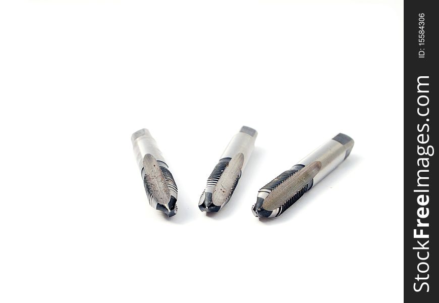 Three screw taps in white background