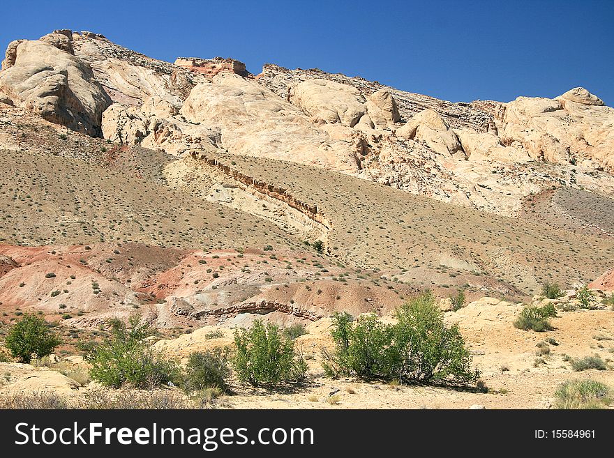 The San Rafael Reef in Utah. The San Rafael Reef in Utah.