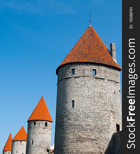 Four towers in old town tallinn