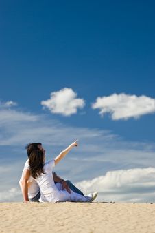 Pointing At Distance Royalty Free Stock Photography Pointing At Distance Royalty Free Stock Photography