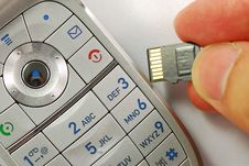 Cellular Phone With A Memory Card Royalty Free Stock Photo Cellular Phone With A Memory Card Royalty Free Stock Photo