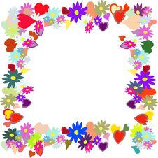 Frame With Flower And Heart Royalty Free Stock Photos