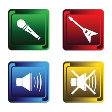 Four Musical Buttons Royalty Free Stock Images Four Musical Buttons Royalty Free Stock Images