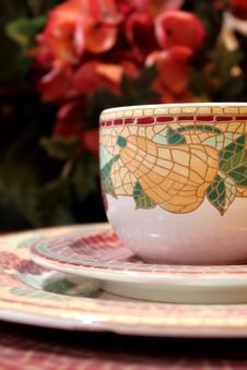 Decorative Tea Cup And Plates Stock Photography Decorative Tea Cup And Plates Stock Photography