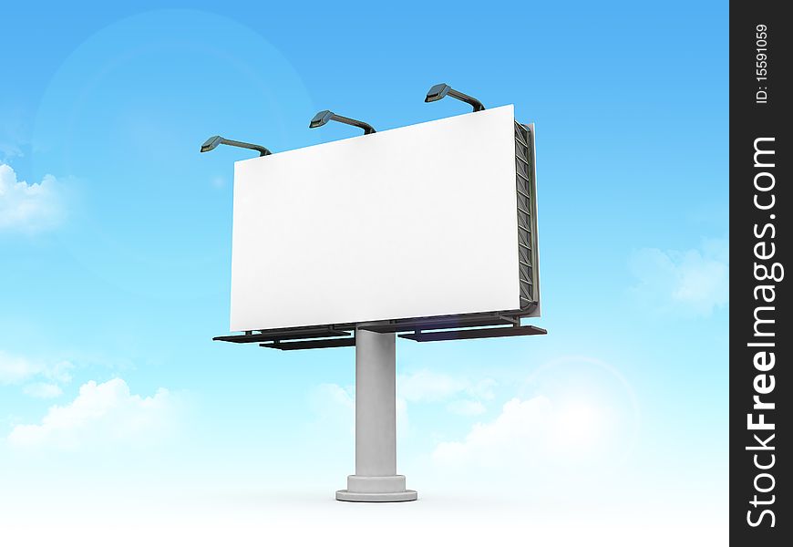 High res. blank big billboard isolated-3d rendered
