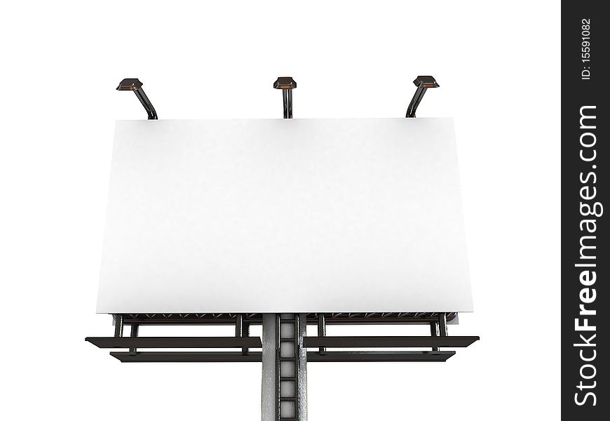 High res. blank big billboard isolated-3d rendered