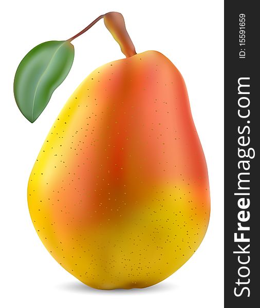 Fresh pear with leaf