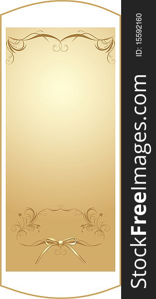Decorative golden background. Banner. Illustration