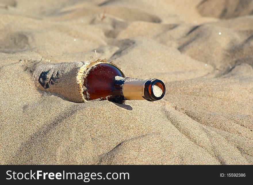 Horizontal image of a sand in a bottle. Horizontal image of a sand in a bottle
