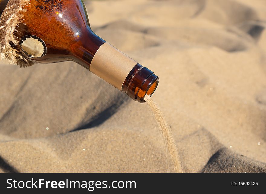 Horizontal image of a sand in a bottle. Horizontal image of a sand in a bottle