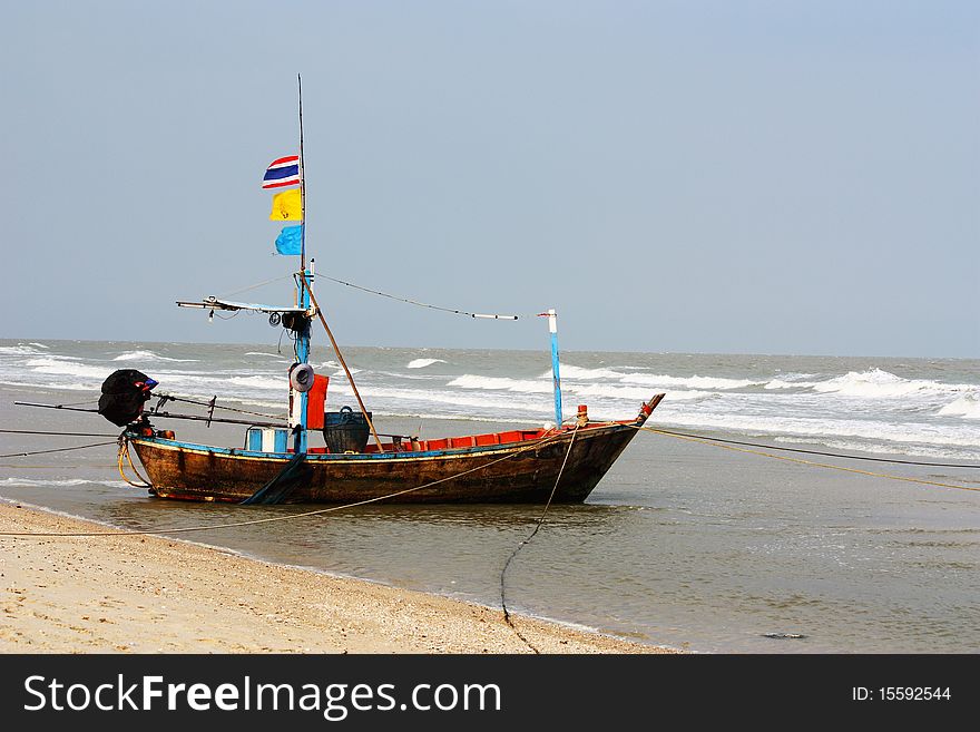 Thai boat at Hua-Hin beach