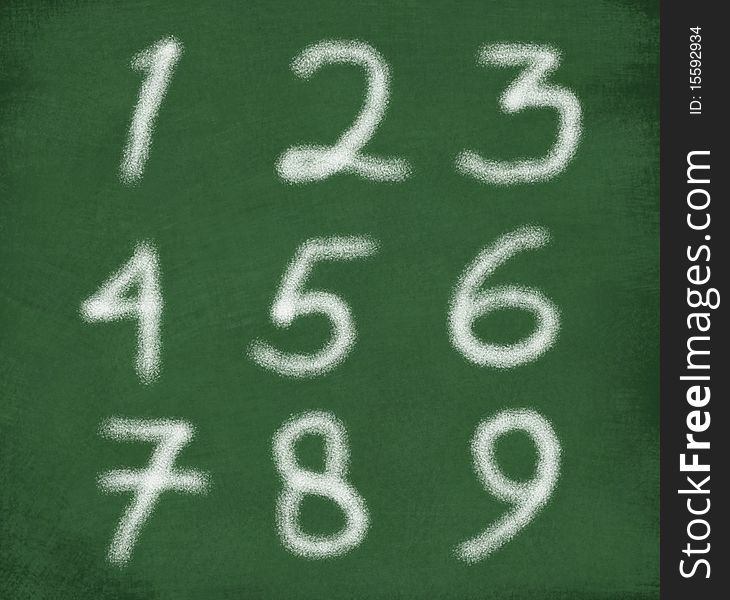 Chalk drawing sketch of numbers