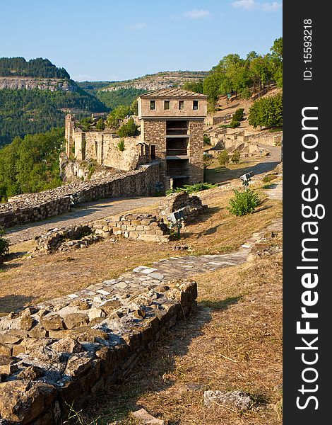 View from inside Tsarevets fortress in Veliko Turnovo, Bulgaria.