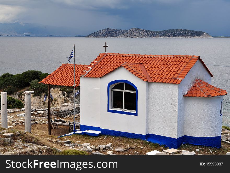 Beautiful View On Church Aghion Apostolon Island T