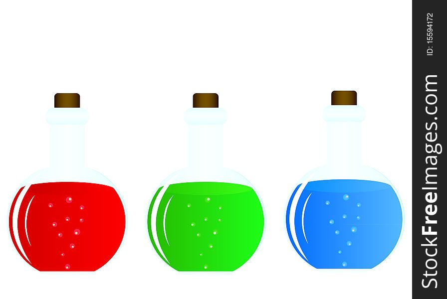 Illustration of test tubes with colored liquid