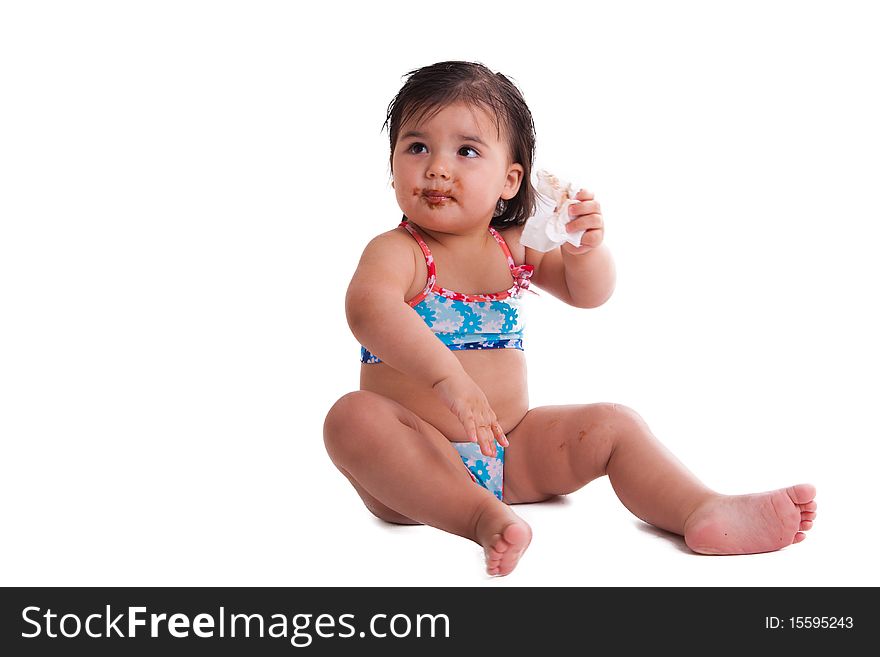 Little girl in a swimming suit