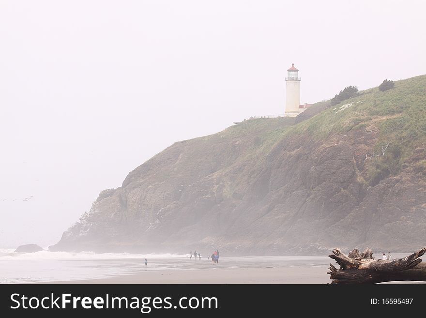 A cool foggy day in southwestern washington. this is another lighthouse leading to the inlet of the columbia river and pacific ocean. A cool foggy day in southwestern washington. this is another lighthouse leading to the inlet of the columbia river and pacific ocean