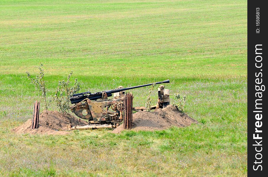 Old anti aircraft gun