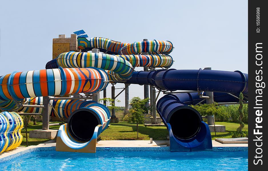 Aqua park in the open air.
Summer, sunny day. Aqua park in the open air.
Summer, sunny day.