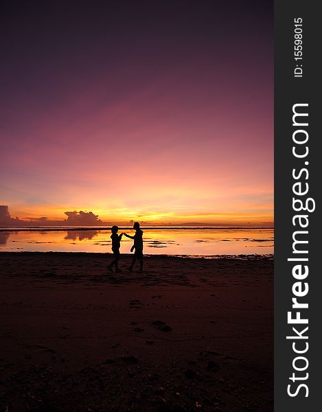 Lovely Couple With Sunrise At Balinese Beach 2