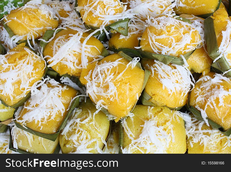 Thai sweet sugar palm cake with Coconut