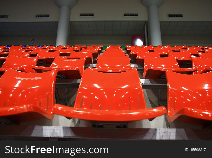 Bright Red Stadium Seats