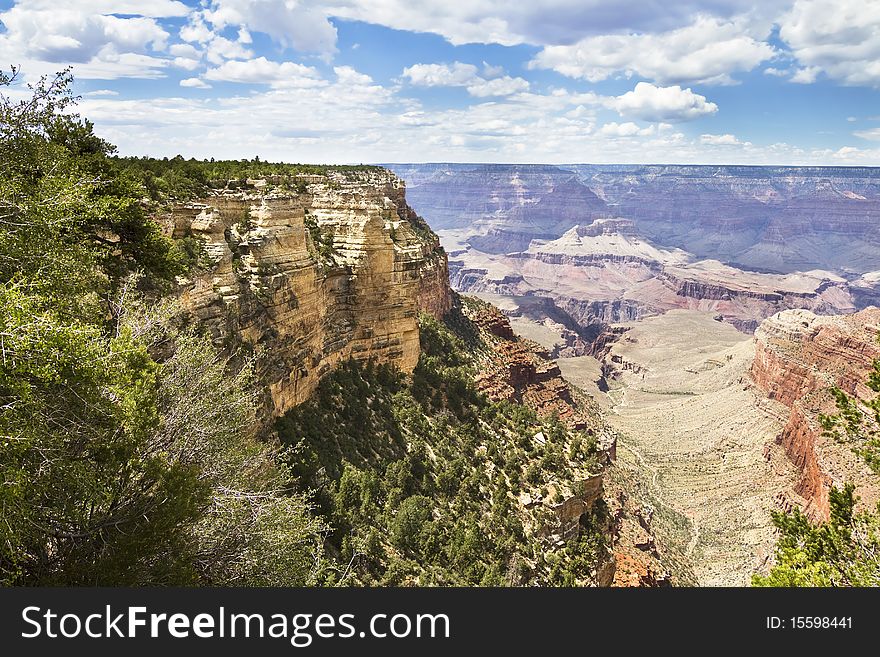 Cliff over grand canyon in arizona