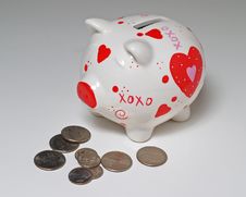 Piggy Bank And Coins Royalty Free Stock Image