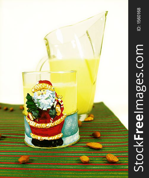 Tradional christmas drink with almonds called rompope