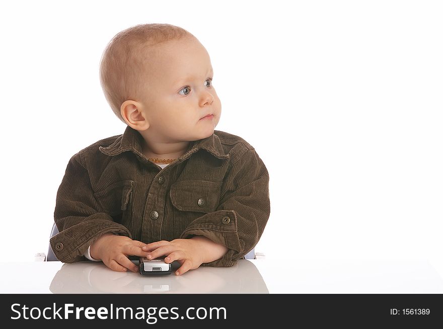 Toddler-boy with a cell phone. Toddler-boy with a cell phone