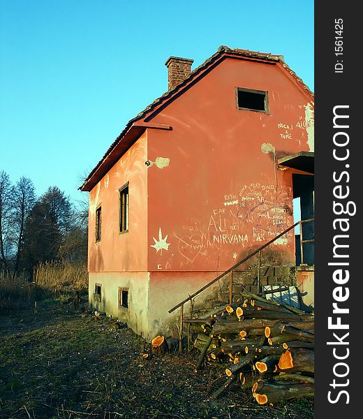 Fish-keepers house during autumn afternoon.