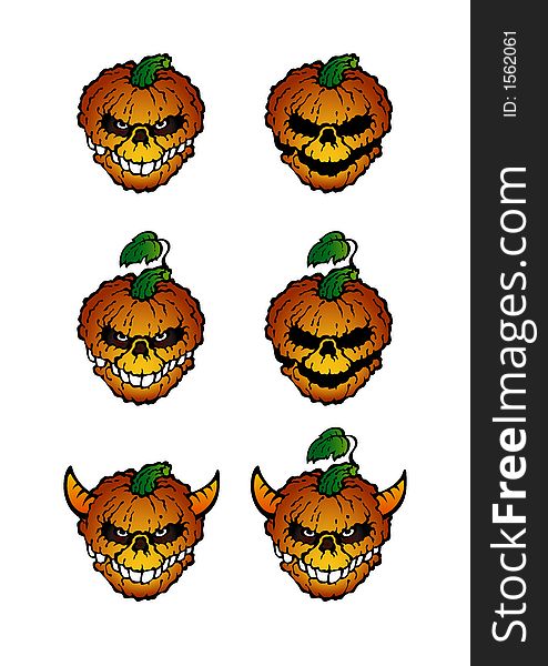 Cartoon illustration of halloween pumpkin on white background. Cartoon illustration of halloween pumpkin on white background