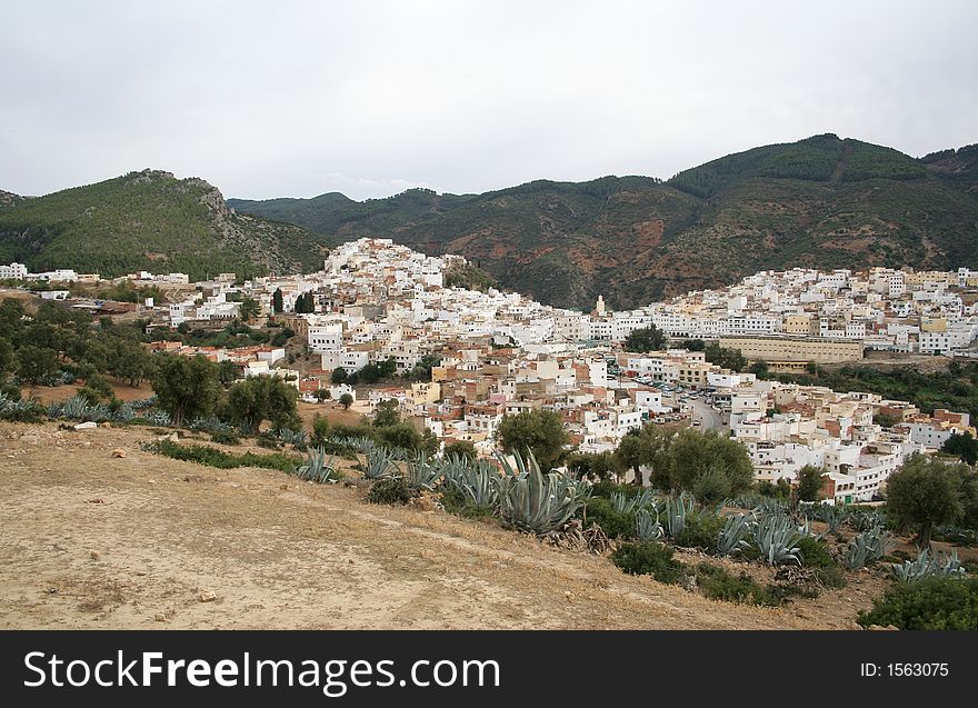 Panoramic view at part of Moulay Idris town (Morocco). Panoramic view at part of Moulay Idris town (Morocco)