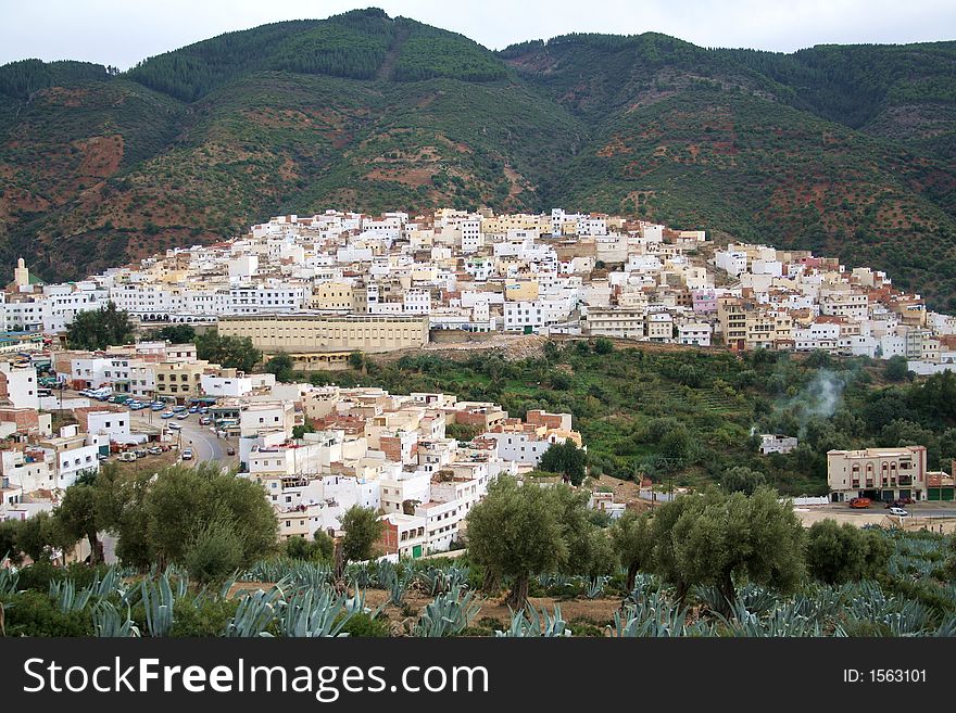 Panoramic view at part of Moulay Idris town (Morocco). Panoramic view at part of Moulay Idris town (Morocco)