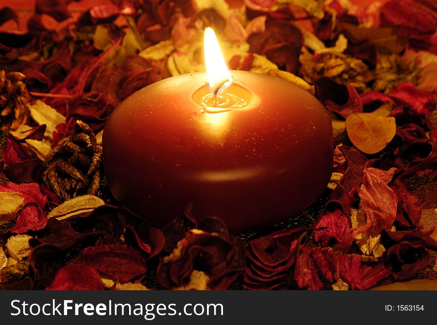 Candle light with decoration background. Candle light with decoration background