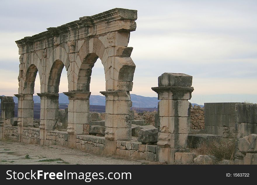 Ruins of Roman ancient city in Volubilis (Morocco). Ruins of Roman ancient city in Volubilis (Morocco)